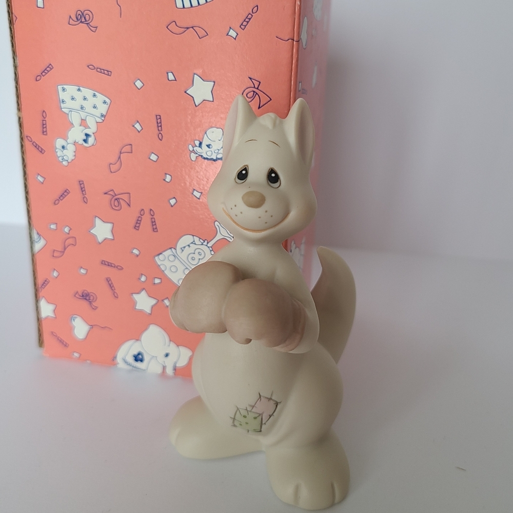 Vintage Precious Moments Kangaroo Boxer Birthday Collectible Porcelain Figurine - Picture 2 of 7